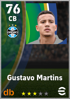 Gustavo Martins — CB, OVR 76, MAX 76