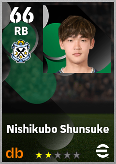 Nishikubo Shunsuke — RB, OVR 66, MAX 66