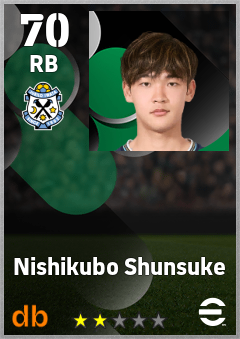Nishikubo Shunsuke — RB, OVR 70, MAX 70