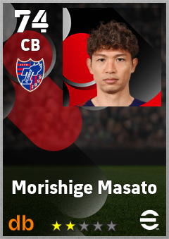 Morishige Masato — CB, OVR 74, MAX 74