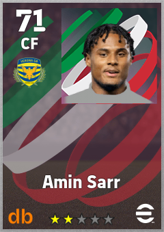 Amin Sarr — CF, OVR 71, MAX 71