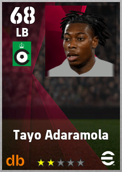 Tayo Adaramola — LB, OVR 68, MAX 68