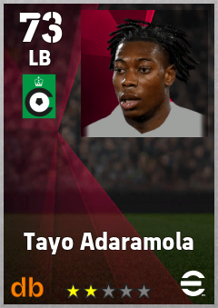 Tayo Adaramola — LB, OVR 73, MAX 73