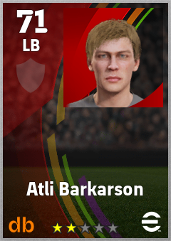 Atli Barkarson — LB, OVR 71, MAX 71
