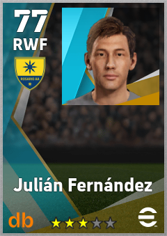 Julián Fernández — RWF, OVR 77, MAX 77