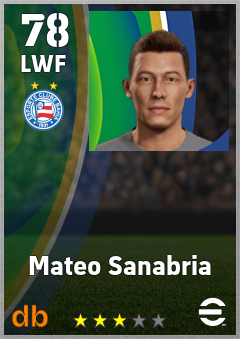 Mateo Sanabria — LWF, OVR 78, MAX 78