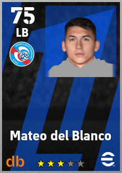 Mateo del Blanco — LB, OVR 75, MAX 75