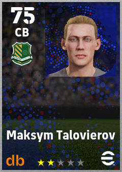 Maksym Talovierov — CB, OVR 75, MAX 75