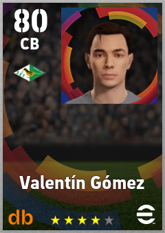 Valentín Gómez — CB, OVR 80, MAX 80