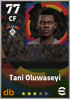 Tani Oluwaseyi — CF, OVR 77, MAX 77
