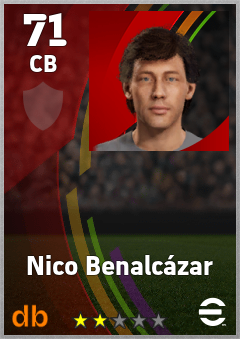 Nico Benalcázar eFootball player card