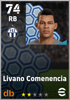 Livano Comenencia — RB, OVR 74, MAX 74