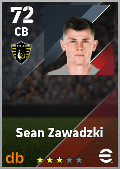 Sean Zawadzki — CB, OVR 72, MAX 72