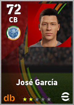 José García — CB, OVR 72, MAX 72