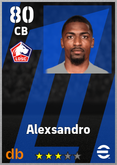Alexsandro — CB, OVR 80, MAX 80