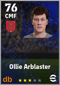 Ollie Arblaster — CMF, OVR 76, MAX 76