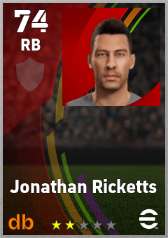 Jonathan Ricketts — RB, OVR 74, MAX 74