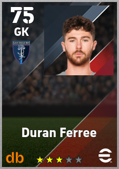 Duran Ferree — GK, OVR 75, MAX 75