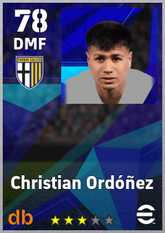 Christian Ordóñez — DMF, OVR 78, MAX 78