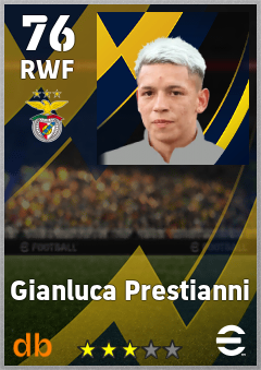 Gianluca Prestianni — RWF, OVR 76, MAX 76