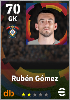 Rubén Gómez — GK, OVR 70, MAX 70