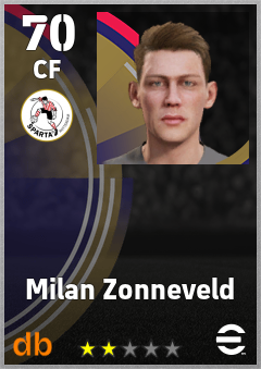 Milan Zonneveld — CF, OVR 70, MAX 70