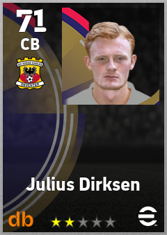 Julius Dirksen — CB, OVR 71, MAX 71