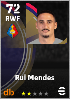 Rui Mendes — RWF, OVR 72, MAX 72