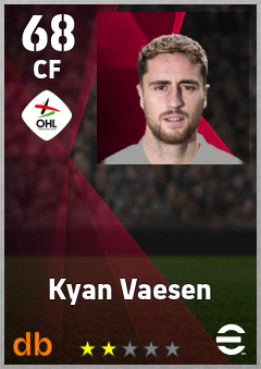 Kyan Vaesen — CF, OVR 68, MAX 68