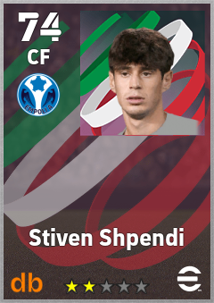 Stiven Shpendi — CF, OVR 74, MAX 74
