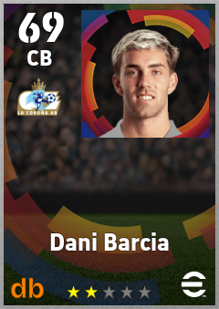 Dani Barcia — CB, OVR 69, MAX 69