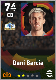 Dani Barcia — CB, OVR 74, MAX 74