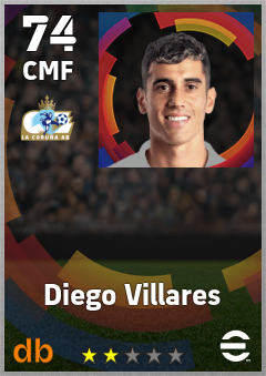 Diego Villares — CMF, OVR 74, MAX 74