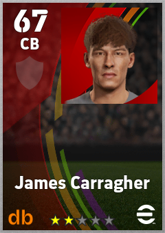 James Carragher — CB, OVR 67, MAX 67