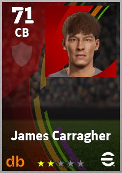 James Carragher — CB, OVR 71, MAX 71