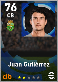 Juan Gutiérrez — CB, OVR 76, MAX 76
