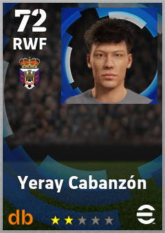 Yeray Cabanzón — RWF, OVR 72, MAX 72