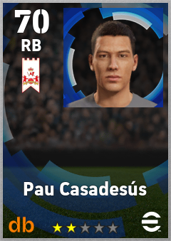 Pau Casadesús — RB, OVR 70, MAX 70