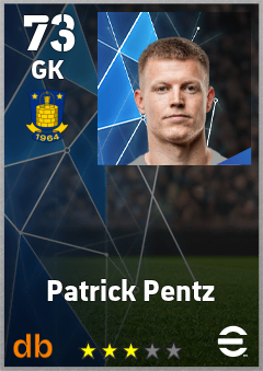 Patrick Pentz — GK, OVR 73, MAX 73