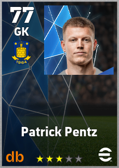 Patrick Pentz — GK, OVR 77, MAX 77