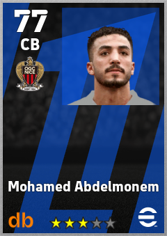Mohamed Abdelmonem — CB, OVR 77, MAX 77