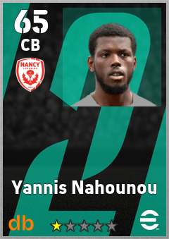 Yannis Nahounou — CB, OVR 65, MAX 65