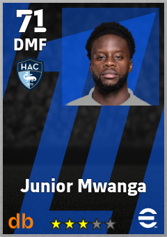 Junior Mwanga — DMF, OVR 71, MAX 71