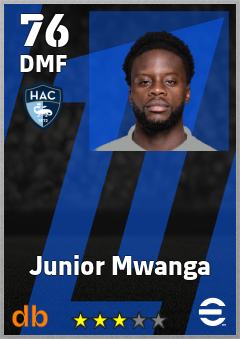 Junior Mwanga — DMF, OVR 76, MAX 76