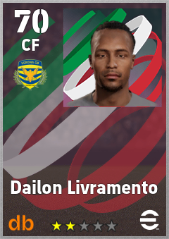 Dailon Livramento — CF, OVR 70, MAX 70