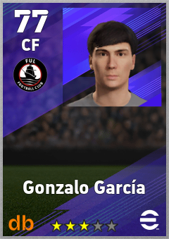 Gonzalo García — CF, OVR 77, MAX 77