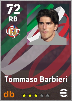 Tommaso Barbieri — RB, OVR 72, MAX 72