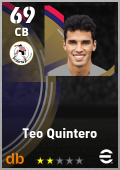 Teo Quintero — CB, OVR 69, MAX 69