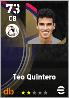 Teo Quintero — CB, OVR 73, MAX 73
