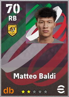 Matteo Baldi — RB, OVR 70, MAX 70